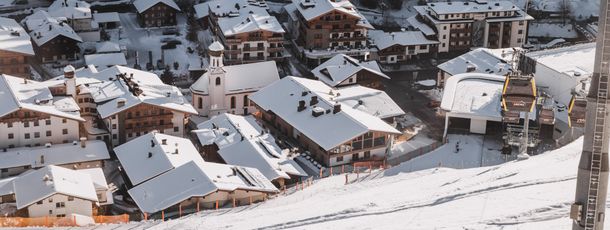 Blick aus der Gondel zum Gaspingerhof