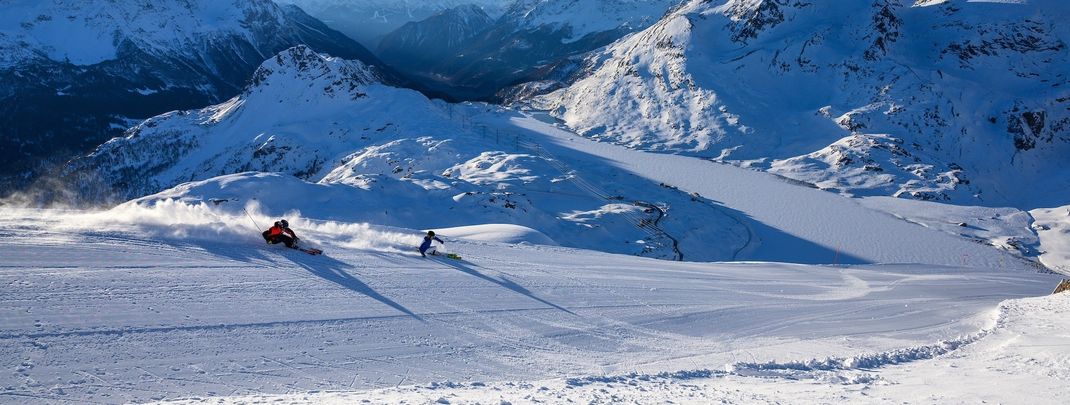Anspruchsvolle Abfahrten erwarten dich auf der Lagalb.