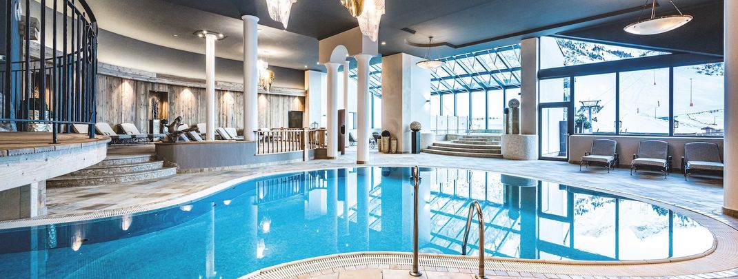 1200 Quadratmeter groß ist das Gletscher Spa mit mehreren Pools und Saunen.