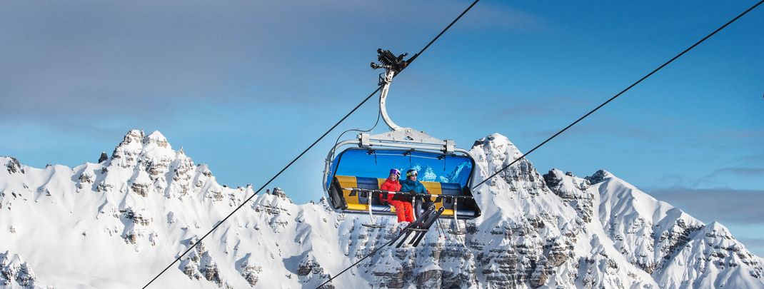 Hoch hinaus geht's auch im Skigebiet Schlick 2000.