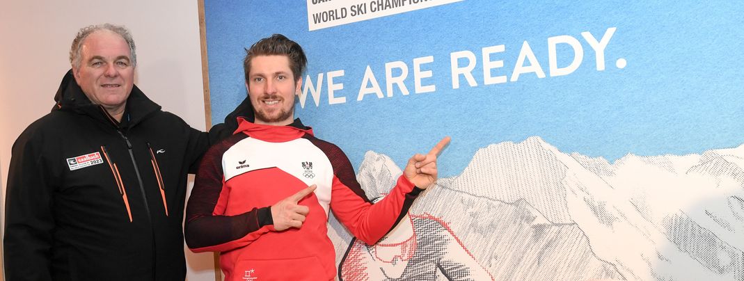 Bartl Gensbichler und Marcel Hirscher sind sich sicher: Saalbach ist bestens gerüstet für die Ski WM 2023.