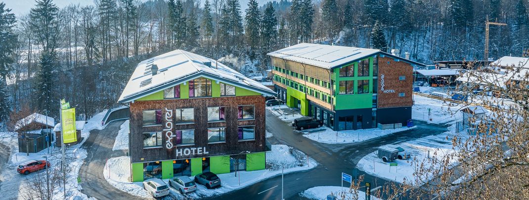 Das Explorer Hotel Oberstdorf im Winter