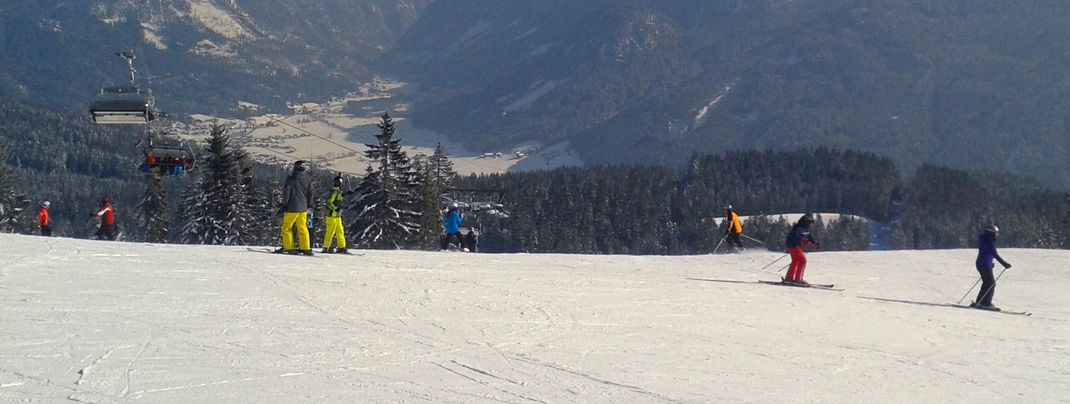 Die Hornspitzabfahrt verläuft nach Gosau