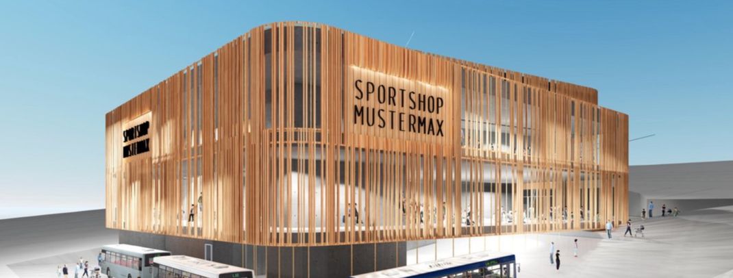 So soll die neue Talstation der Spieljochbahn in Zukunft aussehen. Die Fassade soll aus Holz- und Glaselementen bestehen.