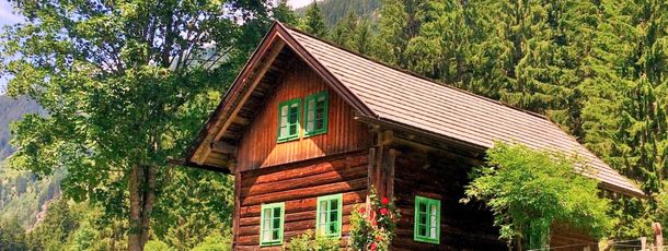 Selbstversorgerhütte im Sommer, 3 Kilometer vor den Wilden Wassern