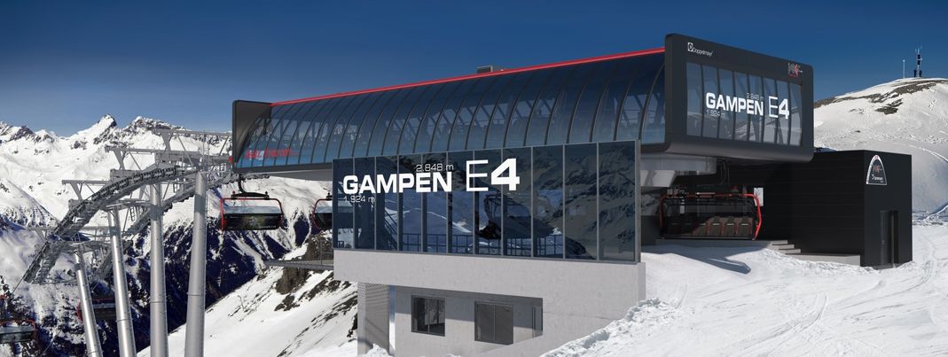 Skizze der neuen Bergstation Gampen E4