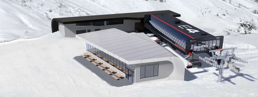 Skizze der neuen Talstation mit SB-Restaurant