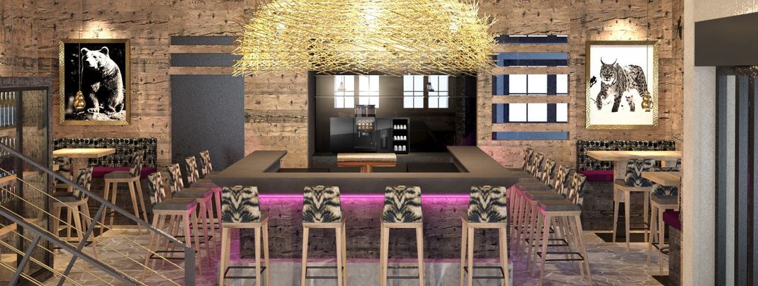 Modernes Hüttenfeeling im Innenbereich der neuen Gampenalpe