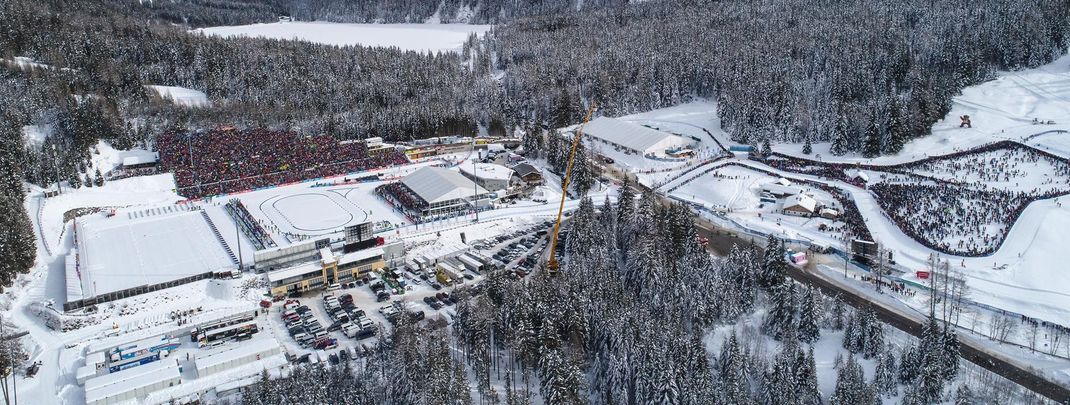 The biathlon stadium in Antholz is located about 1,600 metres above sea level.