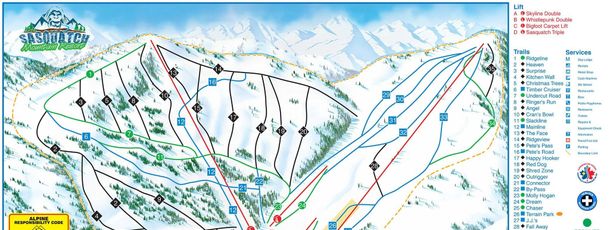 Pistenplan Sasquatch Mountain Resort