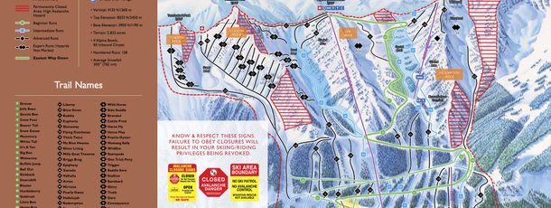 Pistenplan Kicking Horse Resort