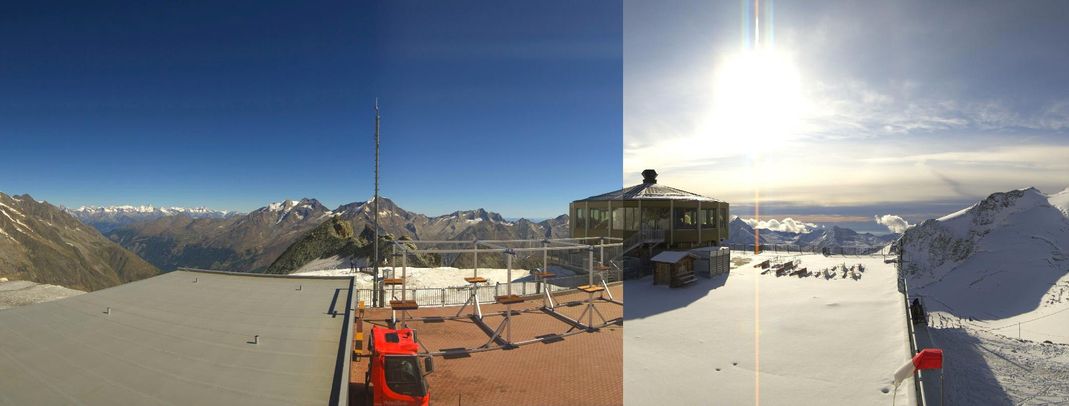 Blick auf das Panoramarestaurant Mittelallalin in Saas-Fee.