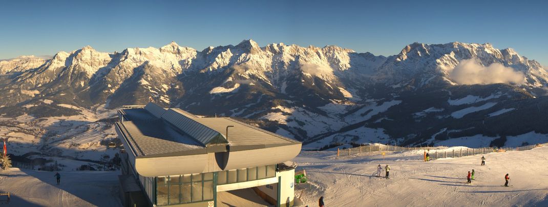 Panorama im Skigebiet Hochkönig am 27.12.2016.