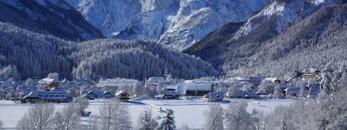 Der Skiort Kranjska Gora liegt direkt an der slowenischen Grenze zu Österreich.
