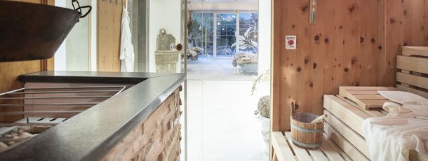 Sauna im hauseigenen Spa