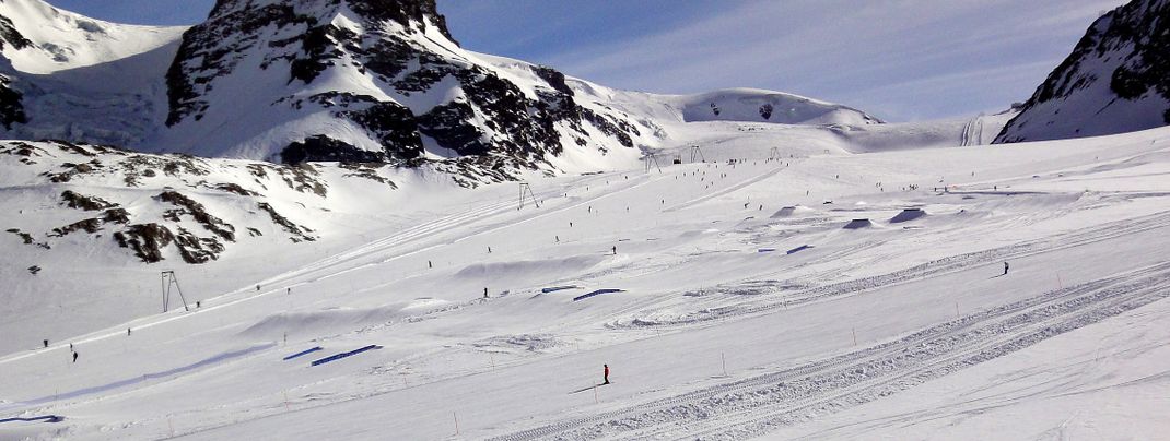 The terrain park is one of the best in the Alps.