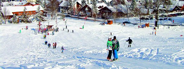 Blick auf Isny im Allgäu vom Skilift Felderhalde