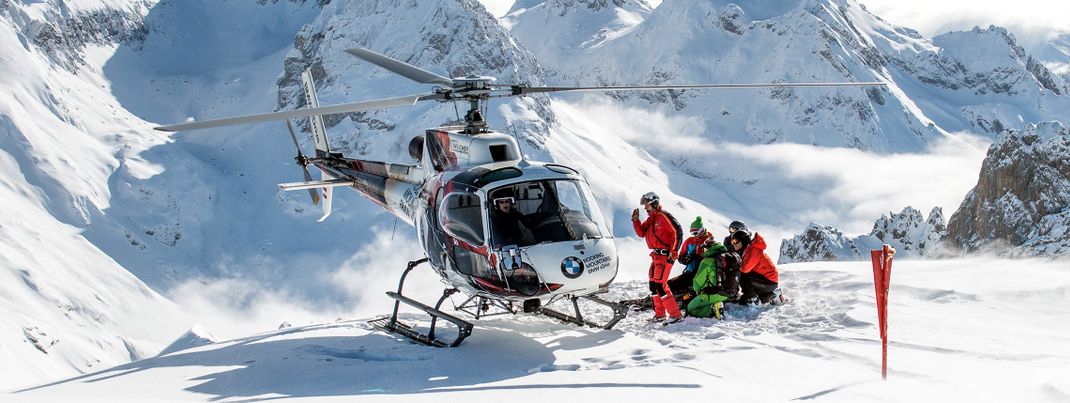 A ski or mountain guide is necessary for heliskiing.