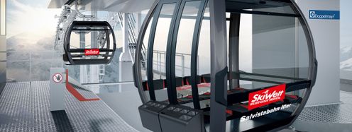 Die neuen Panoramagondeln der Silvestabahn erstrahlen in anthrazit. Ursprünglich waren sie rot geplant.