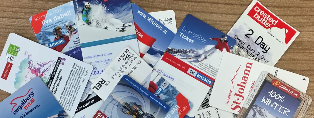 Money we spent: Our collection of lift tickets.