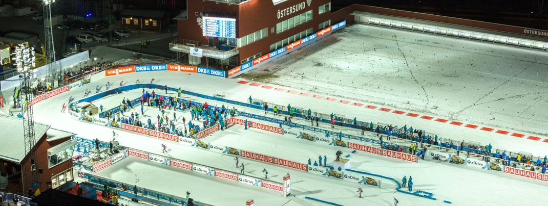 Sechs Weltcuprennen stehen in Östersund auf dem Programm, die Hälfte davon unter Flutlicht.