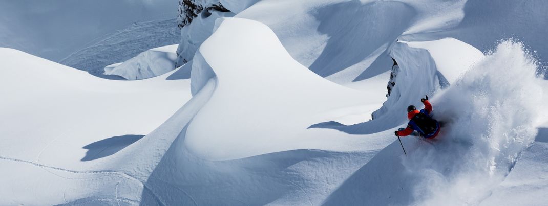 Because of the great snow conditions Zermatt is popular among freeriders