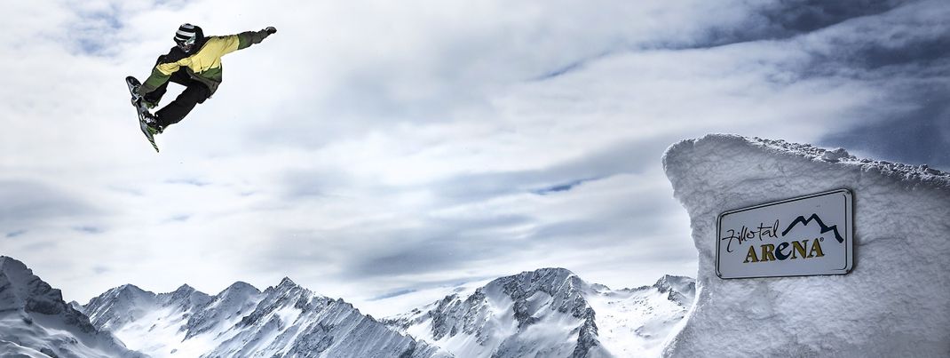 Einer der Kicker im Snowpark