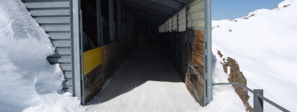 Ski Tunnel at the summit Rothorn