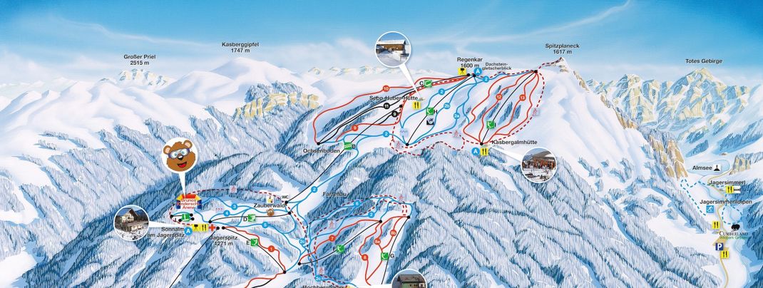 Das Skigebiet bei Grünau im Almtal reicht bis auf 1600 Meter.