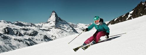 Zermatt: Pisten mit Matterhornblick.