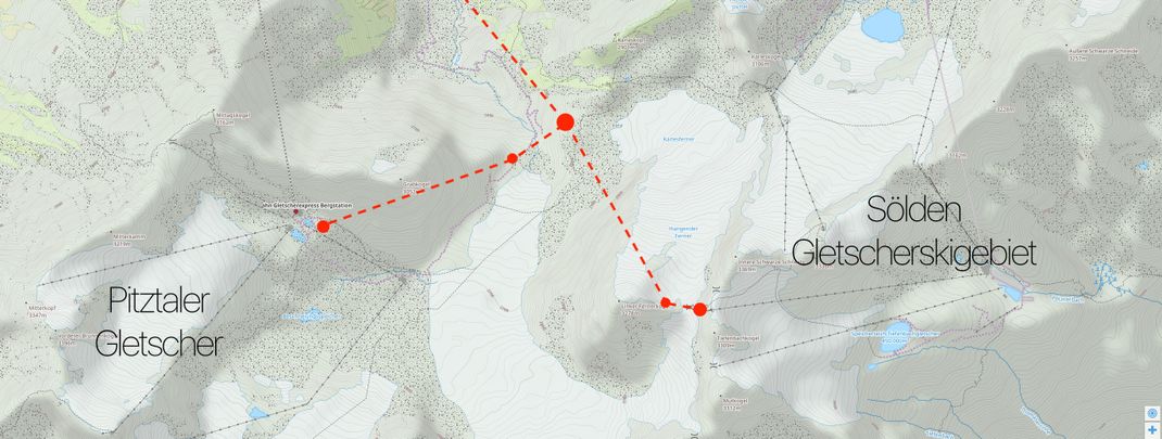 The sketch shows approximately where the new gondola lifts are planned to run.