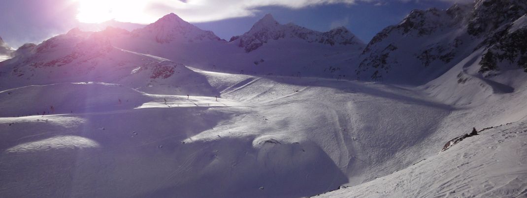 Blick auf die Skirouten am Rotadlkopf