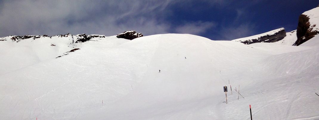 Eine der wenigen schwarzen Pisten im First Gebiet: Abfahrt Nr. 14