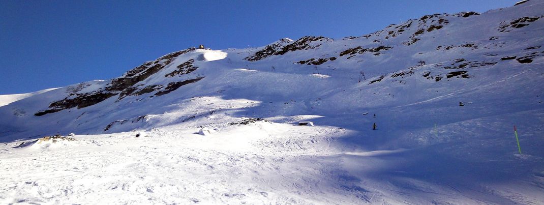 View of the powder areas at Stockhorn