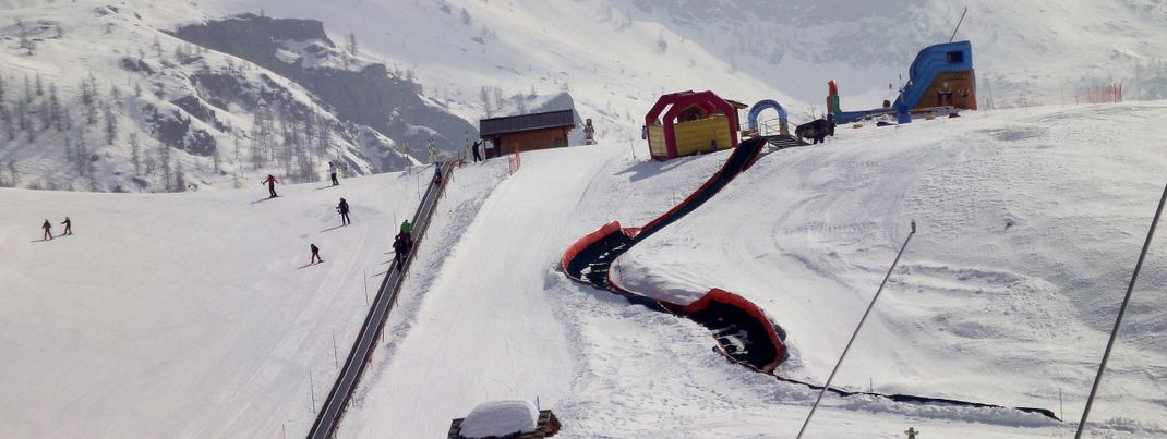 Gefunden am Plan Maison im Teilgebiet Breuil Cervinia: Kids Area auf italienischer Seite