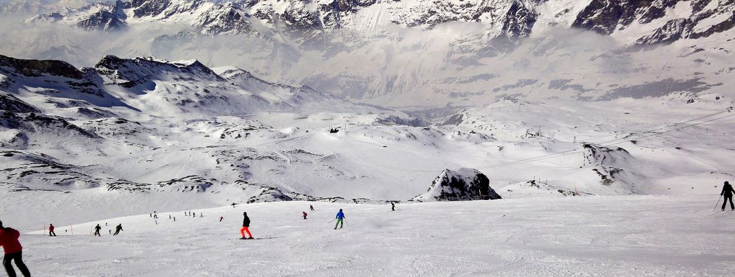 Besonders schön: Die breiten Carving Pisten im Teilgebiet Breuil Cervinia