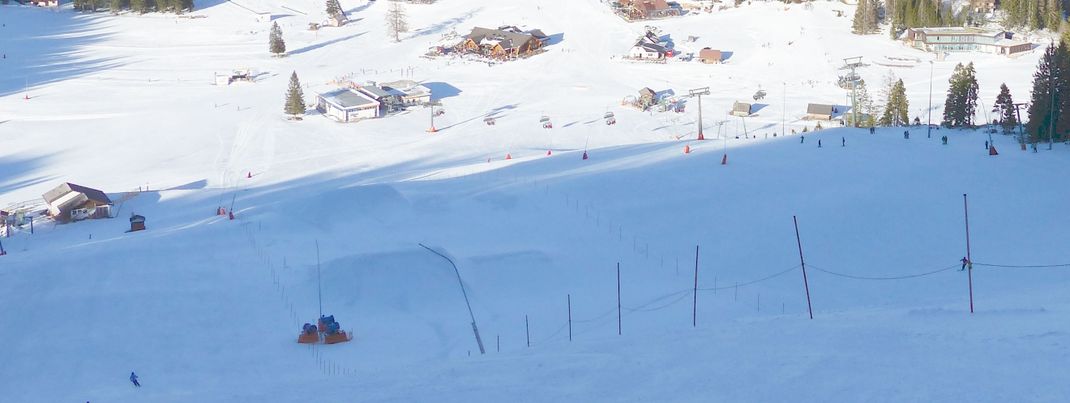 Der Snowpark liegt zentral bei den Hutterer Böden