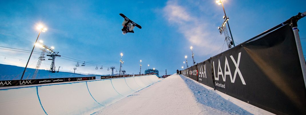One of the largest snow parks in the world is located in Laax.