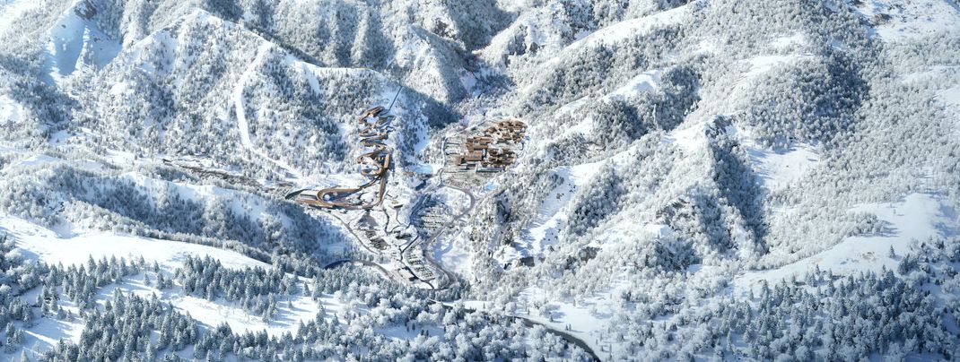 In der Yanqing Zone in den Bergen befinden sich die Alpinstrecken, die neue Bobbahn und ein Olympisches Dorf.