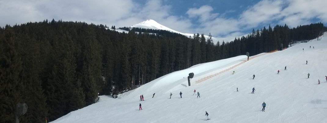 Blick auf die Halfpipe an der Talstation des Fussalm-X-Press