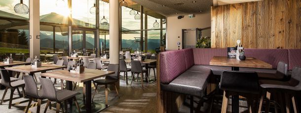 Alles topmodern: Blick ins Restaurant Halbzeit an der Mittelstation.