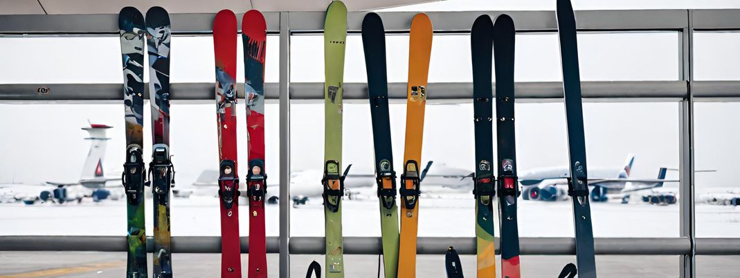 Mit Skiern in den Skiurlaub fliegen, das ist gar nicht so kompliziert wie viele denken.