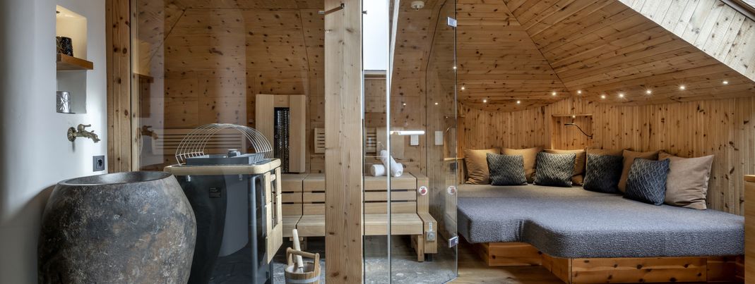 In den großen Suiten gibt es auch eine eigene Sauna.