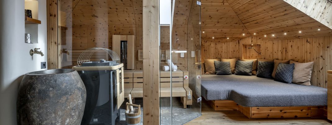 In den großen Suiten ist auch eine eigene Sauna mit integriert.