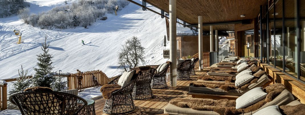 Das Gasteinertal hat wieder ein 5-Sterne-Hotel: DAS.GOLDBERG in Bad Hofgastein. Es liegt als einziges Hotel direkt an der Piste.