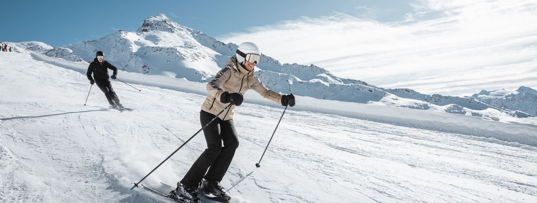 Die Hälfte der Abfahrten im Skigebiet Gurgl sind blau markiert und eignen sich somit für alle Könnerstufen.