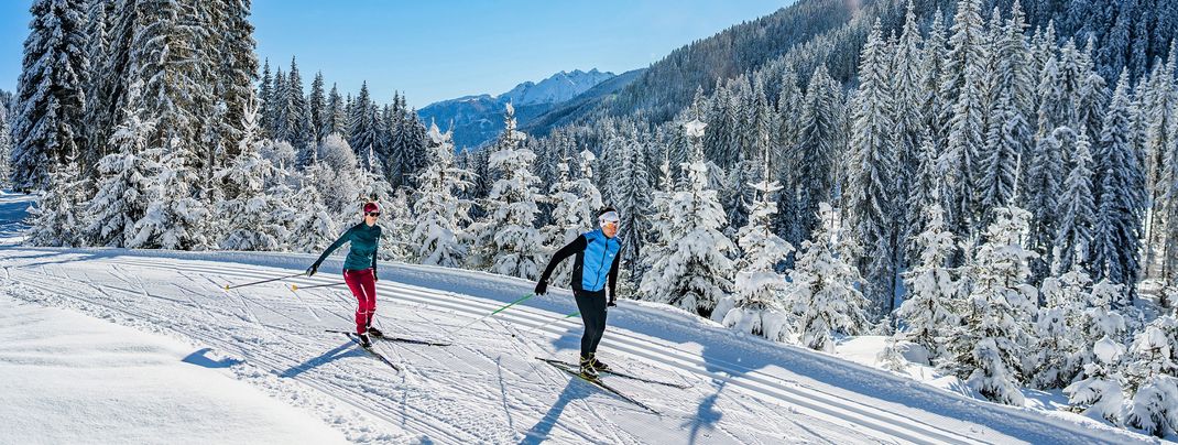 1.300 Loipenkilometer zwischen Ost- und Südtirol bieten einzigartige Landschaften und traumhafte Dolomitenblicke.