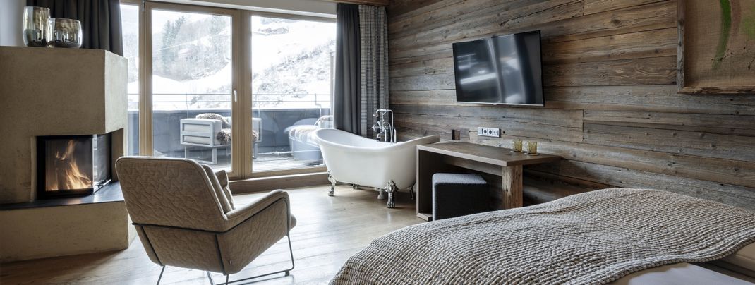 Die 65 Suiten und Studios sind im gemütlichen Design eingerichtet.