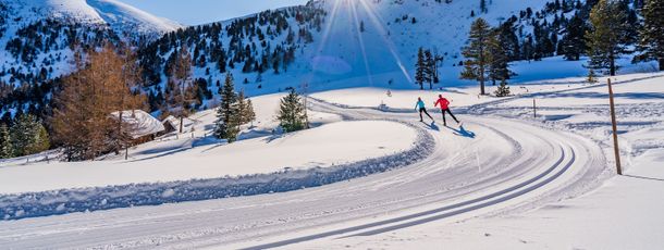 Ursprüngliches Wintererlebnis auf der Turracher Höhe: Langlaufen auf Naturschnee.