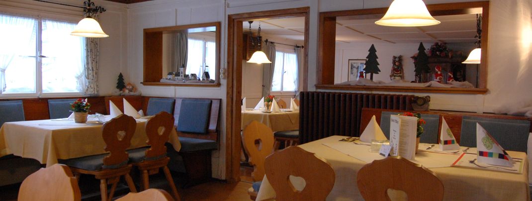 Frühstücksraum im über 200 Jahre alten Bauernhaus.